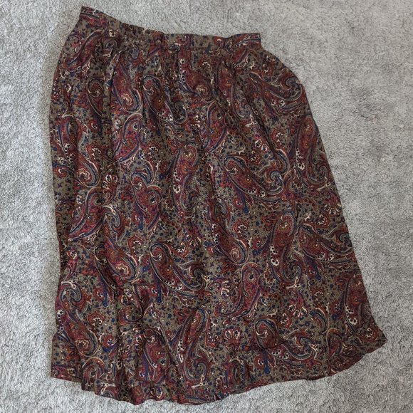 Vintage F.A.Chatta Union Made In USA Paisley Skirt Ladies Garment Workers - Picture 1 of 4